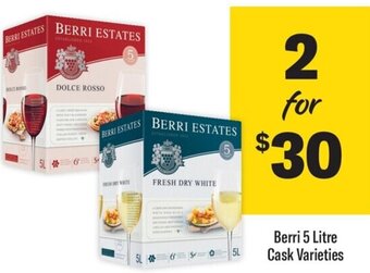 Coles Berri 5 Litre Cask Varieties offer