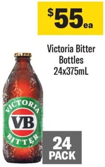 Coles Victoria Bitter Bottles 24x375ml offer