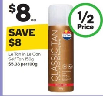 Woolworths Le Tan In Le Can Self Tan 150g offer