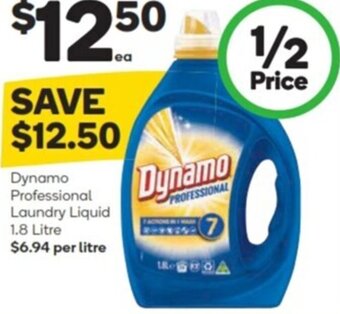 Woolworths Dynamo Professional Laundry Liquid 1.8 Litre offer