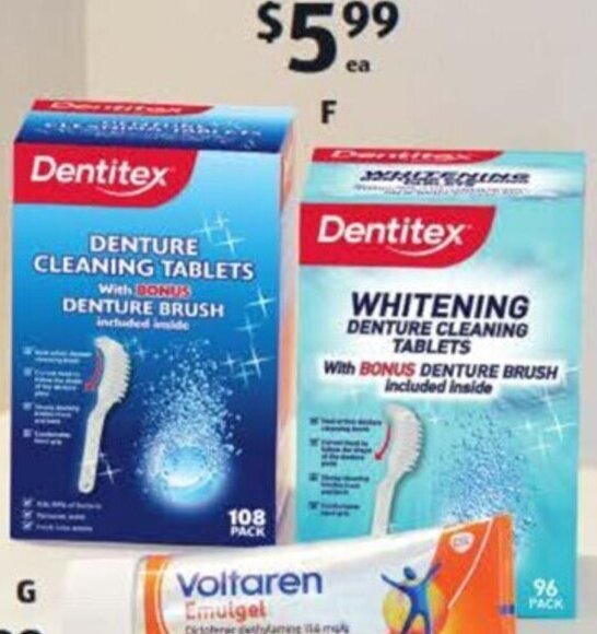 Denture Cleaning Tablets with Brush offer at ALDI