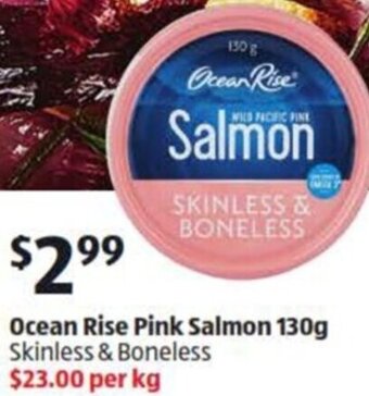 ALDI Ocean Rise Pink Salmon 130g offer