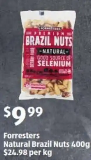 ALDI Forresters Natural Brazil Nuts 400g offer