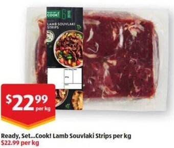 ALDI Ready, Set...Cook! Lamb Souvlaki Strips per kg offer