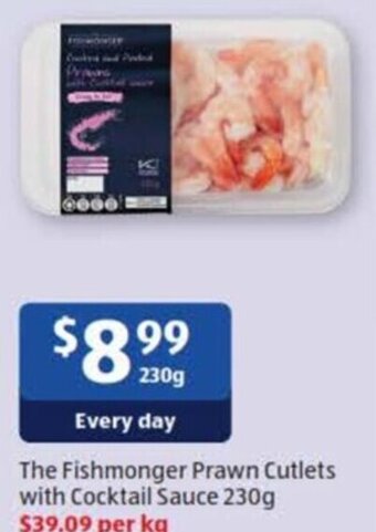 ALDI The Fishmonger Prawn Cutlets with Cocktail Sauce 230g offer