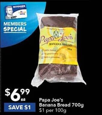 Papa joe's banana bread