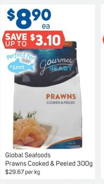 Foodland Global Seafoods Prawns Cooked & Peeled 300g offer