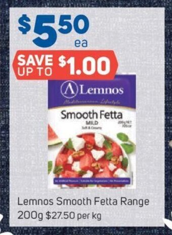 Foodland Lemnos Smooth Fetta Range 200g offer