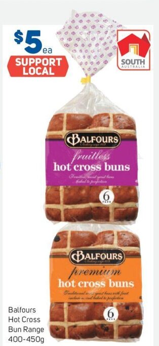 Foodland Balfours Hot Cross Bun Range 400-450g offer