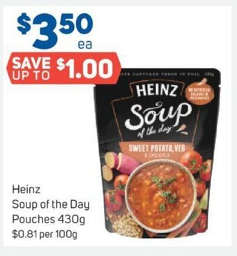 Foodland Heinz Soup Of The Day Pouches 430g offer