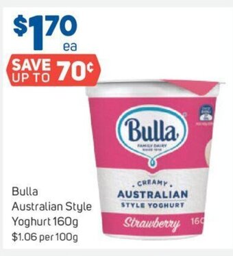 Foodland Bulla Australian Style Yoghurt 160g offer