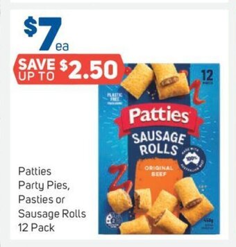 Foodland Patties Party Pies, Pasties or Sausage Rolls 12 Pack offer