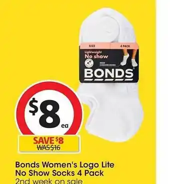 Coles Bonds women's logo lite no show socks offer