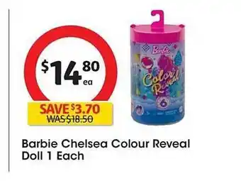 Coles Barbie chelsea colour reveal offer