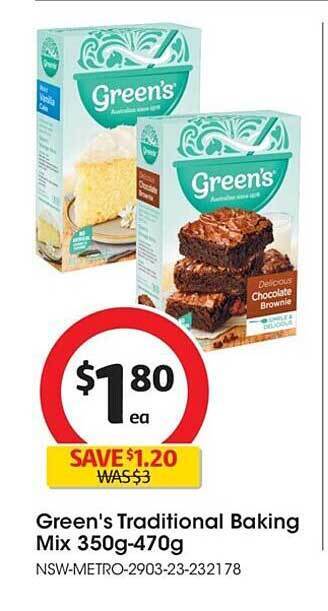 Coles Green's traditional baking mix offer