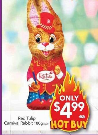 Cheap as Chips Red tulip carnival rabbit offer
