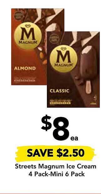 Drakes Streets magnum ice cream 4 pack-mini 6 pack offer