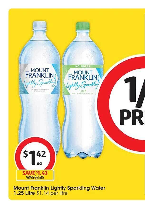Mount franklin lightly sparkling water offer at Coles