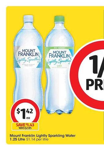 Coles Mount franklin lightly sparkling water offer