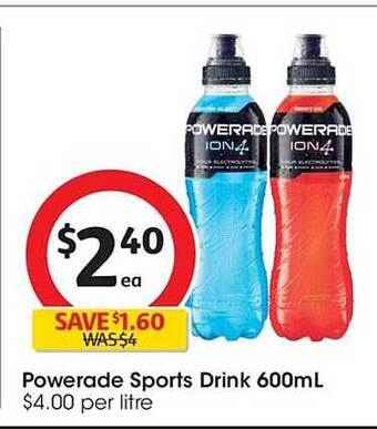 Coles Powerade sports drink offer