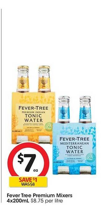 Coles Fever tree premium mixers offer