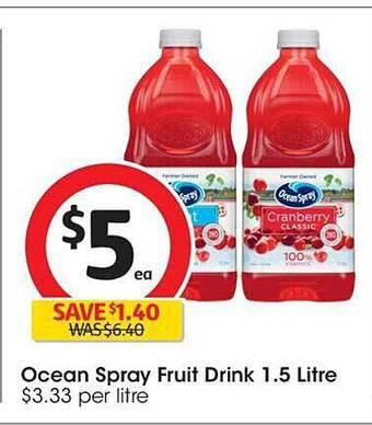 Coles Ocean spray fruit drink offer