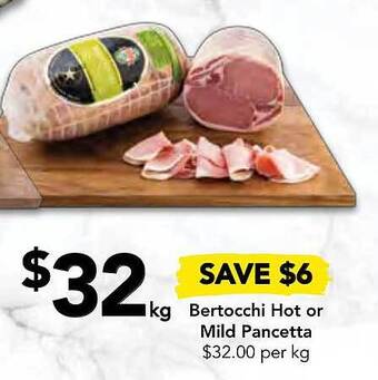 Drakes Bertocchi hot or mild pancetta offer