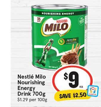 IGA Nestle milo nourishing energy drink offer