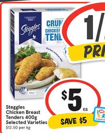 IGA Steggles chicken breast tenders offer