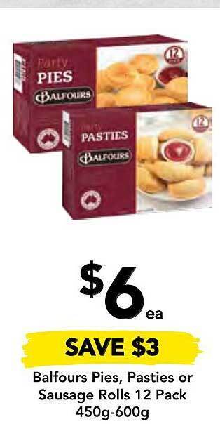 Drakes Balfours pies, pasties or sausage rolls 12 pack offer