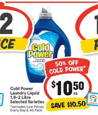 IGA Cold power laundry liquid offer