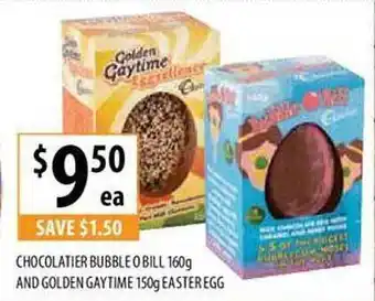 Supabarn Chocolatier bubble o bill and golden gaytime easter egg offer