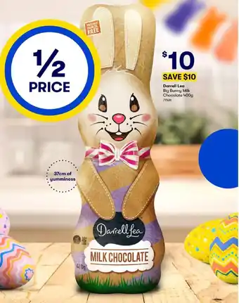 BIG W Darrell Lea Big Bunny Milk Chocolate 400g offer