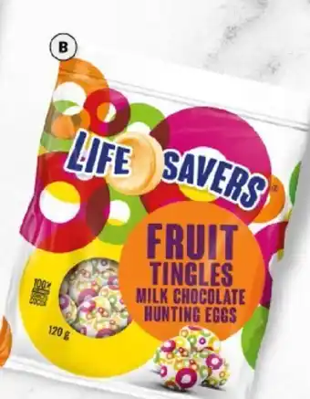 BIG W Life Savers Fruit Tingles Milk Chocolate Hunting Eggs 120g offer