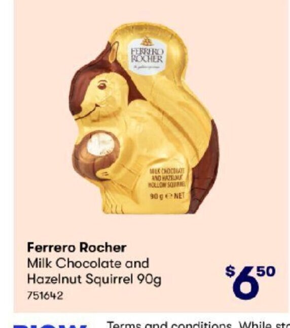 Ferrero Rocher Milk Chocolate & Hazelnut Squirrel 90g offer at BIG W