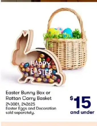 BIG W Easter Bunny Box or Rattan Carry Basket offer