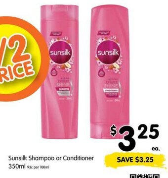 Spar Sunsilk Shampoo Or Conditioner 350ml offer