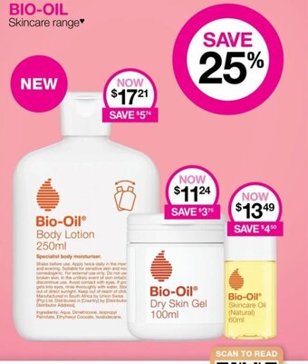 Priceline Bio-Oil Skincare Range offer