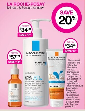 Priceline La Roche-Posay Skincare & Suncare Ranges offer