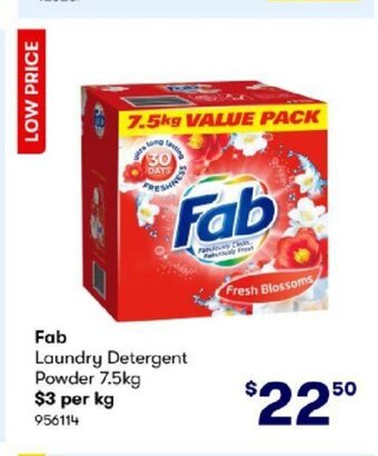 BIG W Fab Laundry Detergent Powder 7.5kg offer