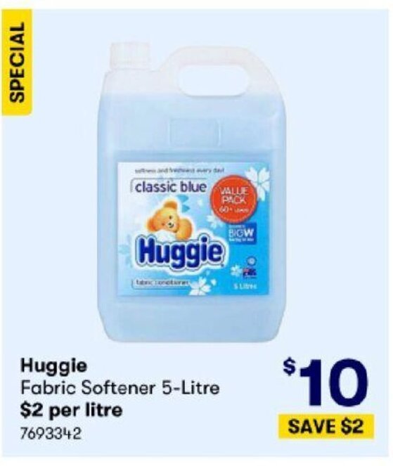 Huggie Fabric Softener 5Litre offer at BIG W