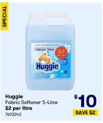 BIG W Huggie Fabric Softener 5-Litre offer