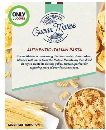Coles Authentic italian pasta offer