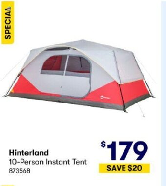 BIG W Hinterland 10-Person Instant Tent offer