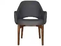 LivingStyles Albury Commercial Grade Gravity Fabric Dining Tub Chair, Timber Leg, Slate / Light Walnut offer