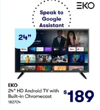 BIG W Eko 24" HD Android TV with Built-in Chromecast 182704 offer