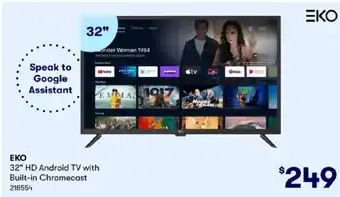 BIG W Eko 32" HD Android TV with Built-in Chromecast 218554 offer