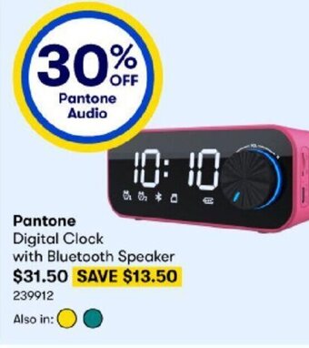 BIG W Pantone Digital Clock With Bluetooth Speaker offer