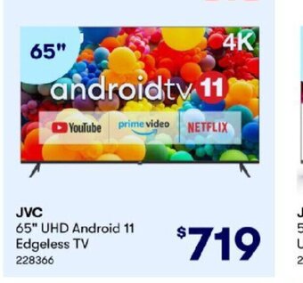 BIG W JVC 65" UHD Android 11 Edgeless TV offer