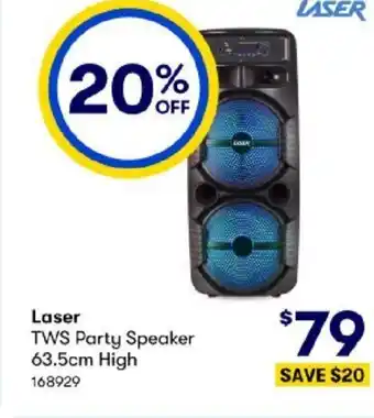 BIG W Laser TWS Party Speaker 63.5cm High offer